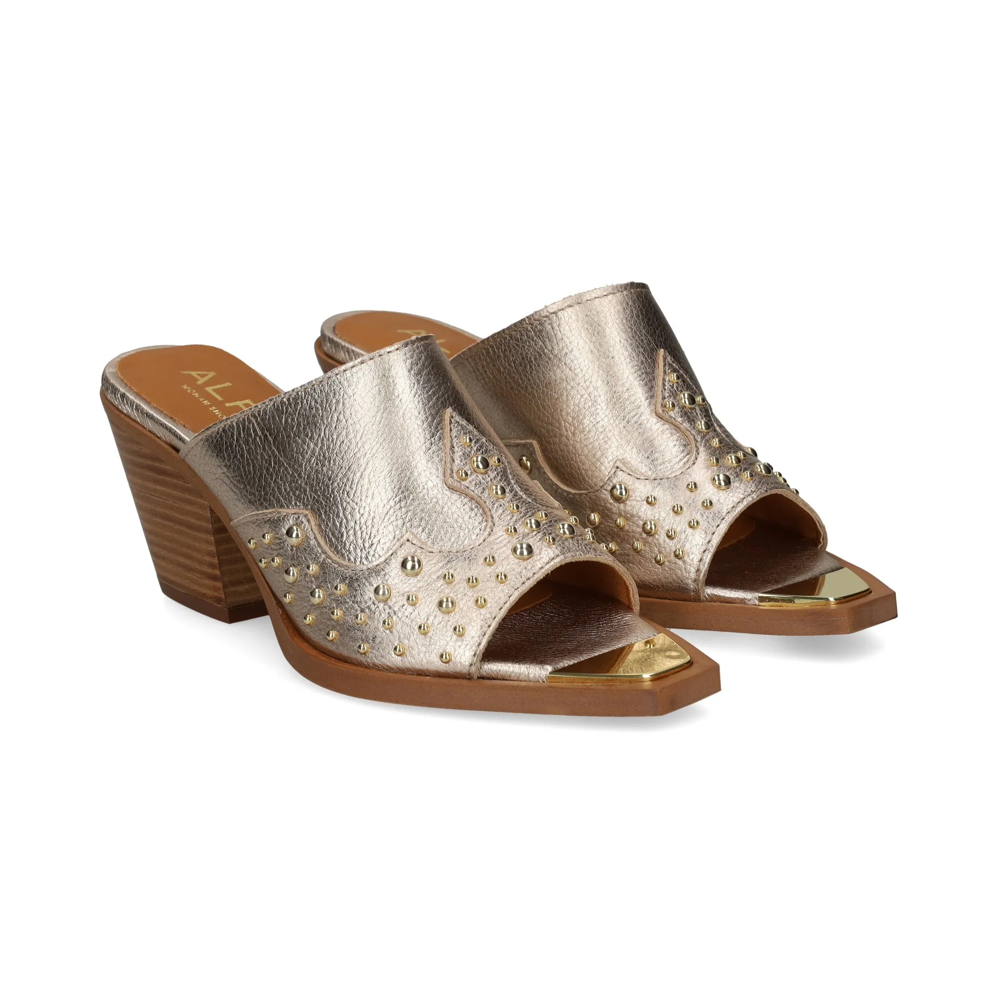 ALPE Sandalias con tacón de Mujer 43 PLATINO
