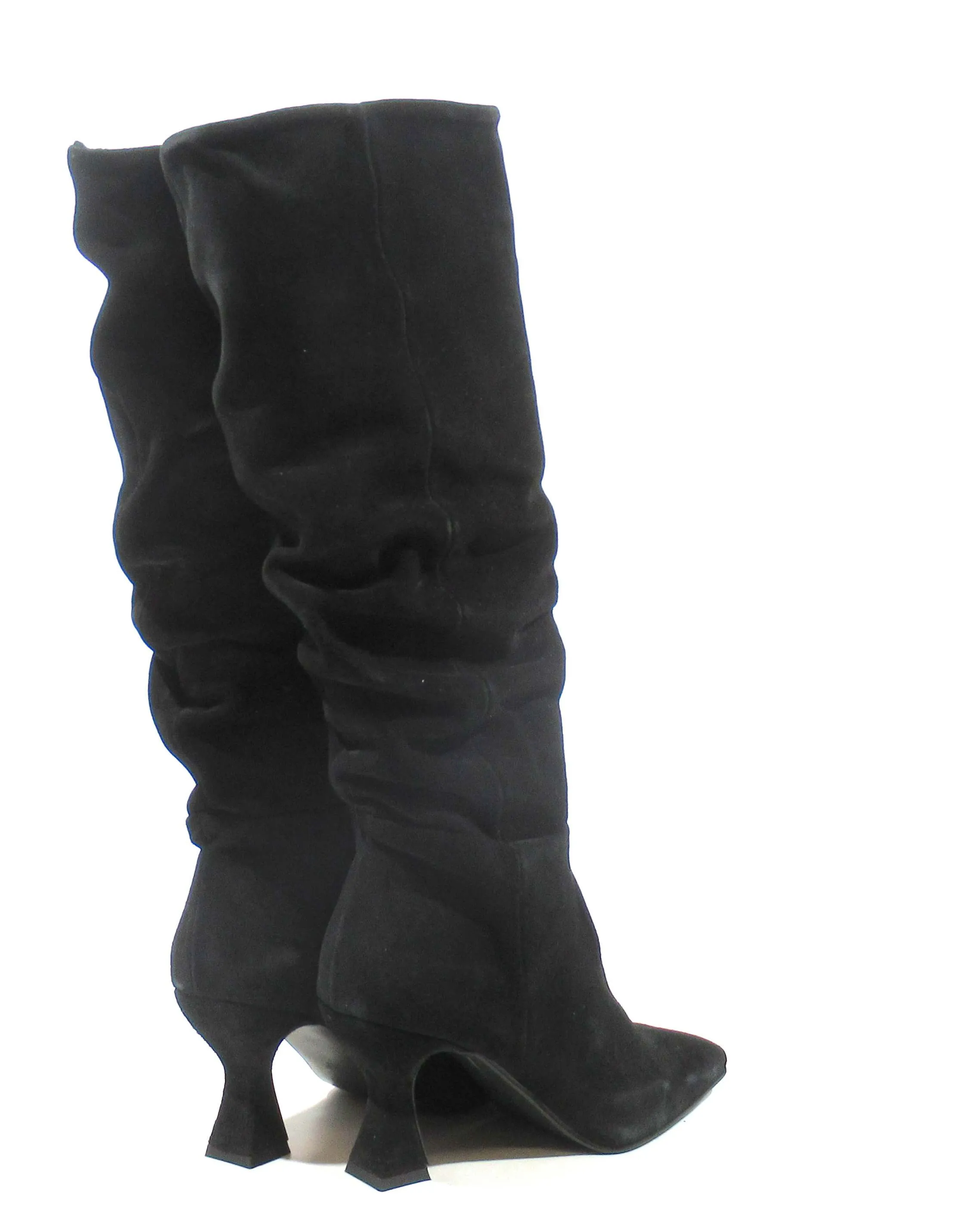 Botas altas de ante con caña arrugada Gabriele