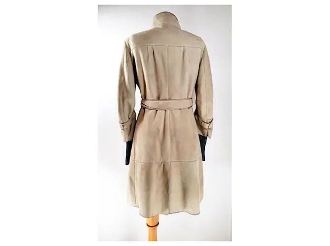 Brunello Cucinelli Abrigos, Ropa de calle Beige Gris 