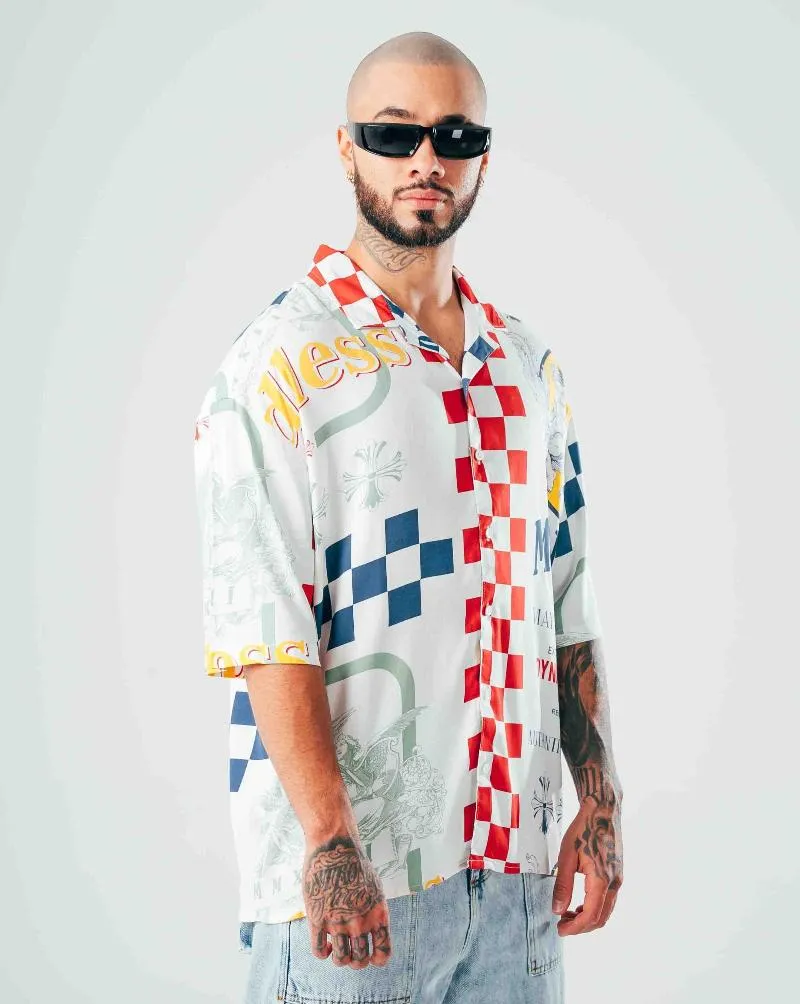 Camisa Oversize Para Hombre Crudo