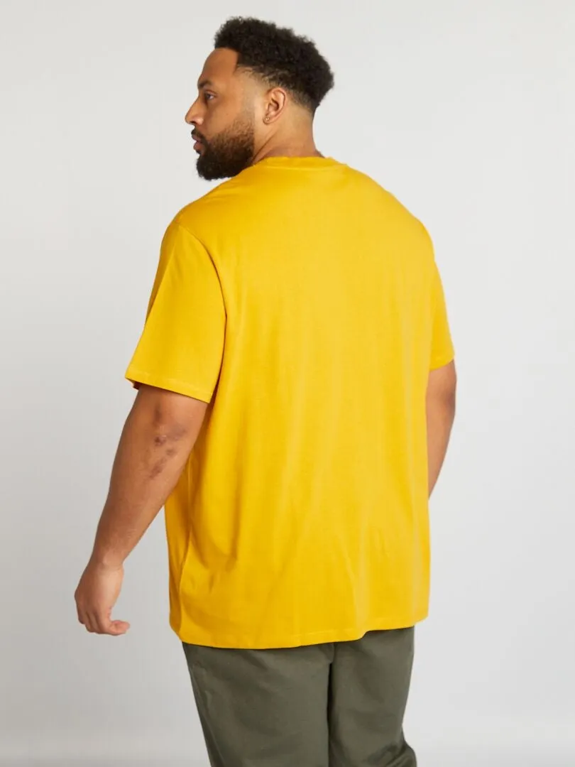 Camiseta de punto lisa - AMARILLO