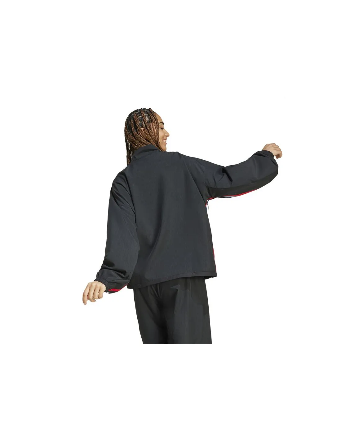 Chaqueta adidas Express All Gender Anti-Microbial Breaking Tracktop Mujer Negro
