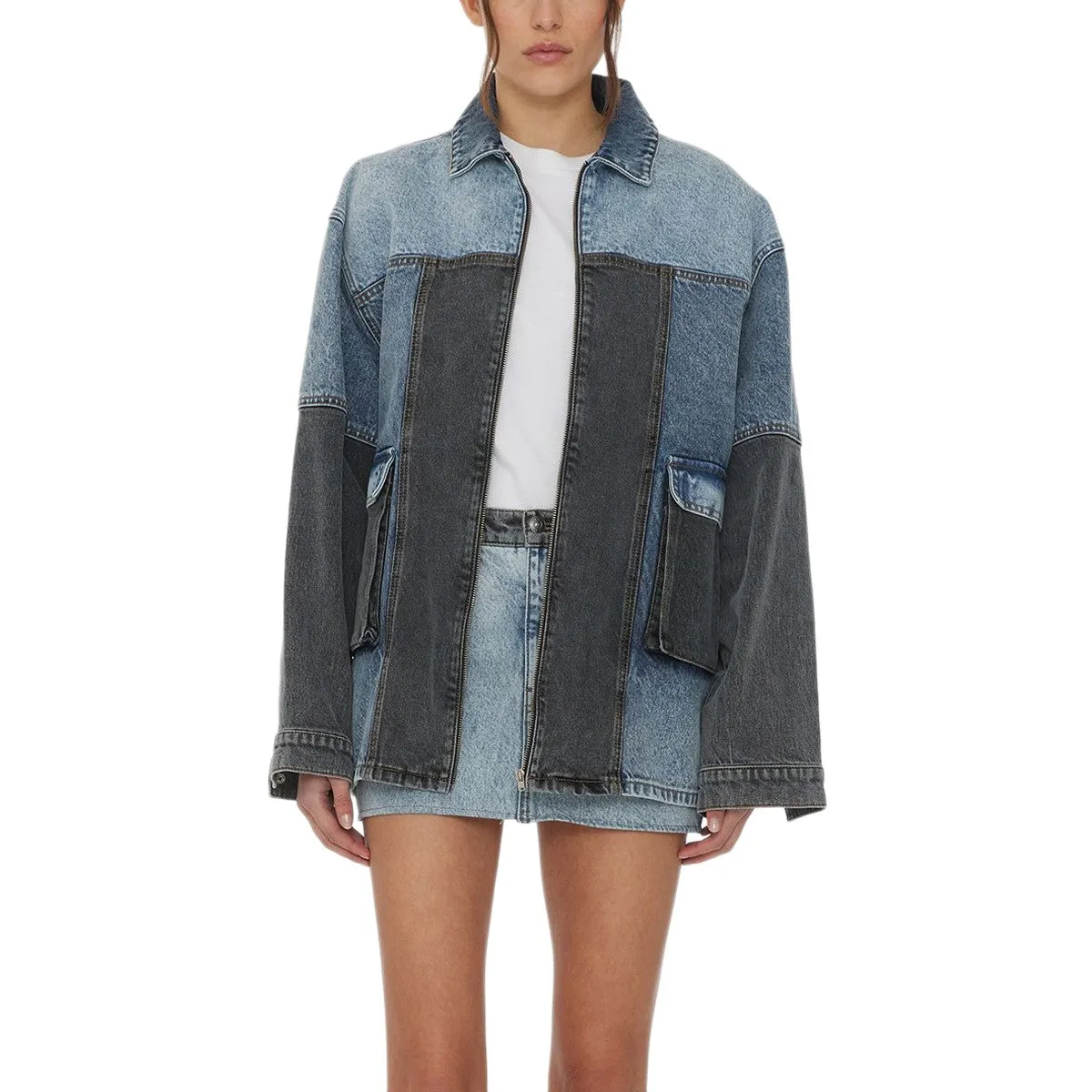 Chaqueta Oversize De Patchwork