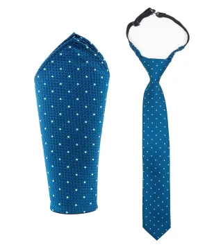Corbata y Pañuelo Bolsillo Niño Azul Klein Puntos Celestes by Spagnolo