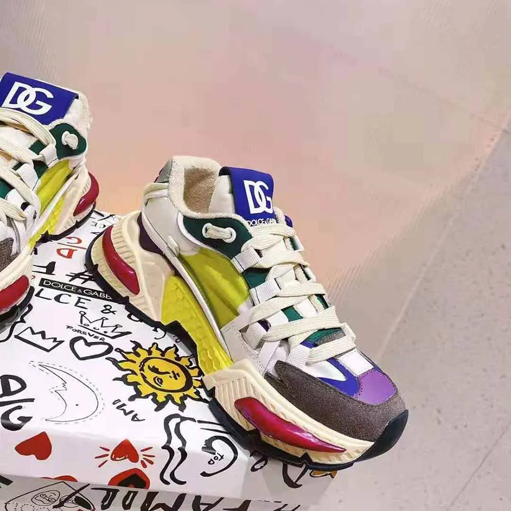 Dolce Gabbana Zapatillas Airmaster unisex de materiales mixtos D&G-Amarillo