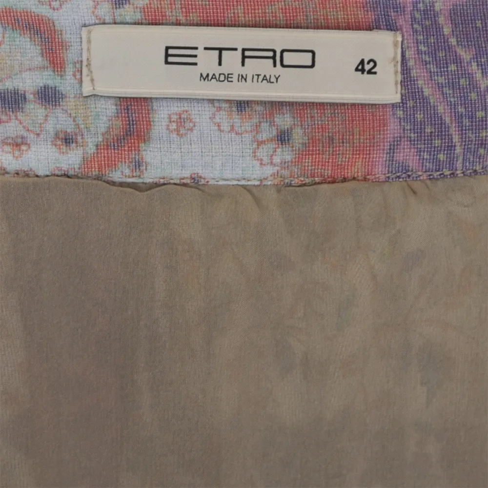 Etro Falda Folk Chiffon de Seda T 38
