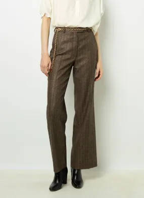 GERARD DAREL DALI - Pantalón recto con estampado de espiga en marron