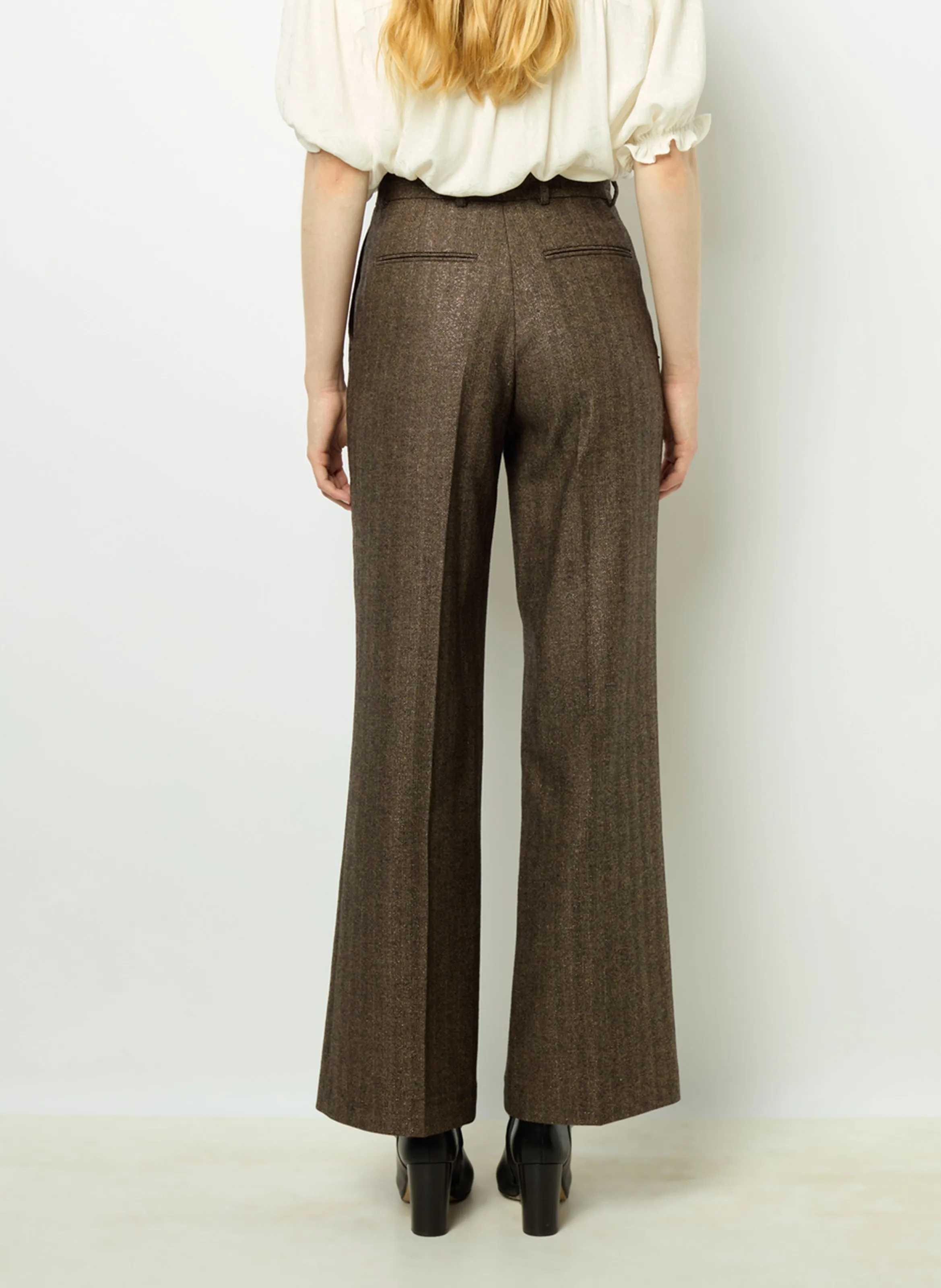 GERARD DAREL DALI - Pantalón recto con estampado de espiga en marron
