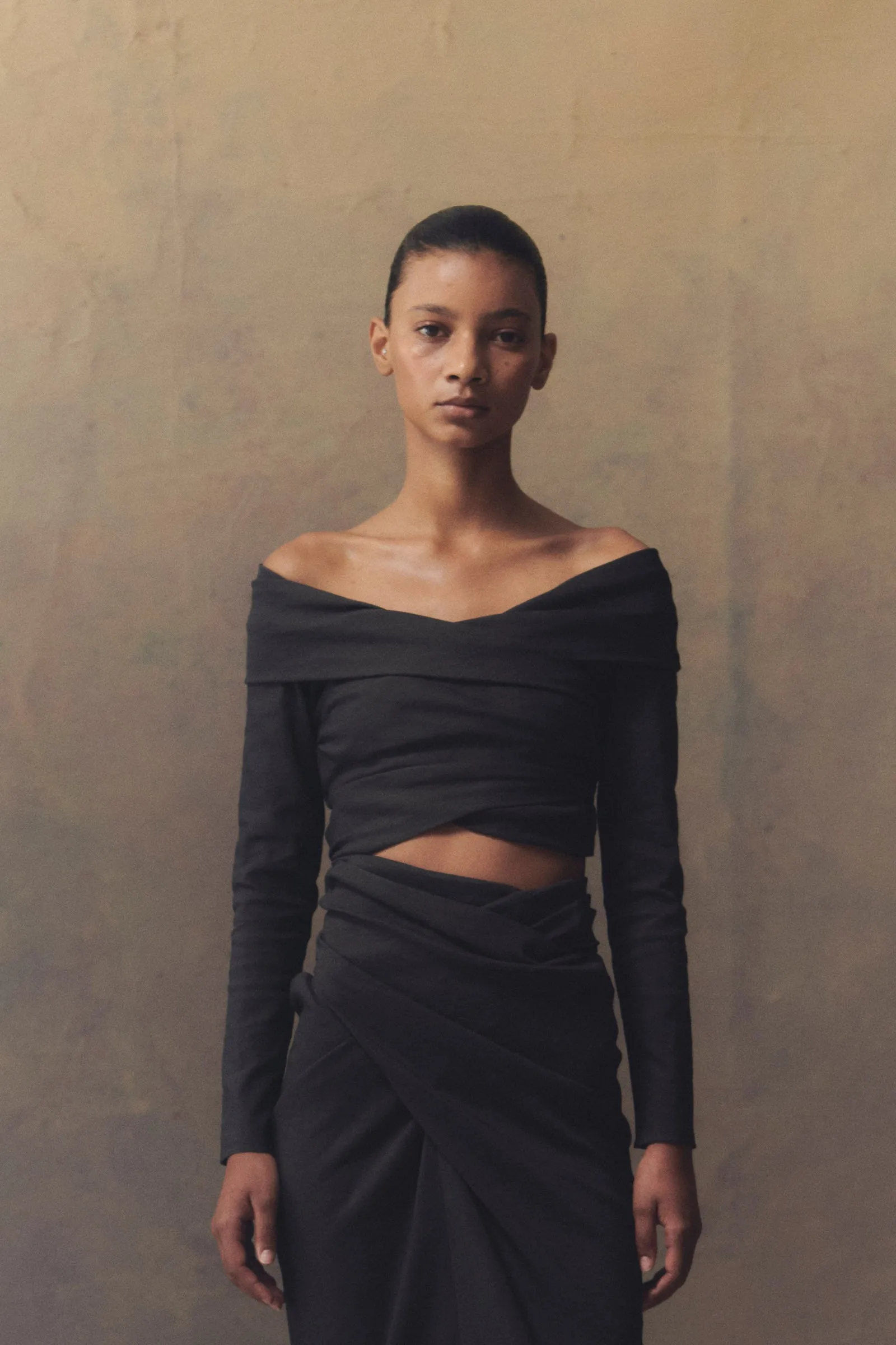 Mira, graphite crop top 