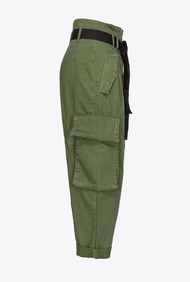 PANTALONES CARGO OVERSIZE DE PINKO - GRIS