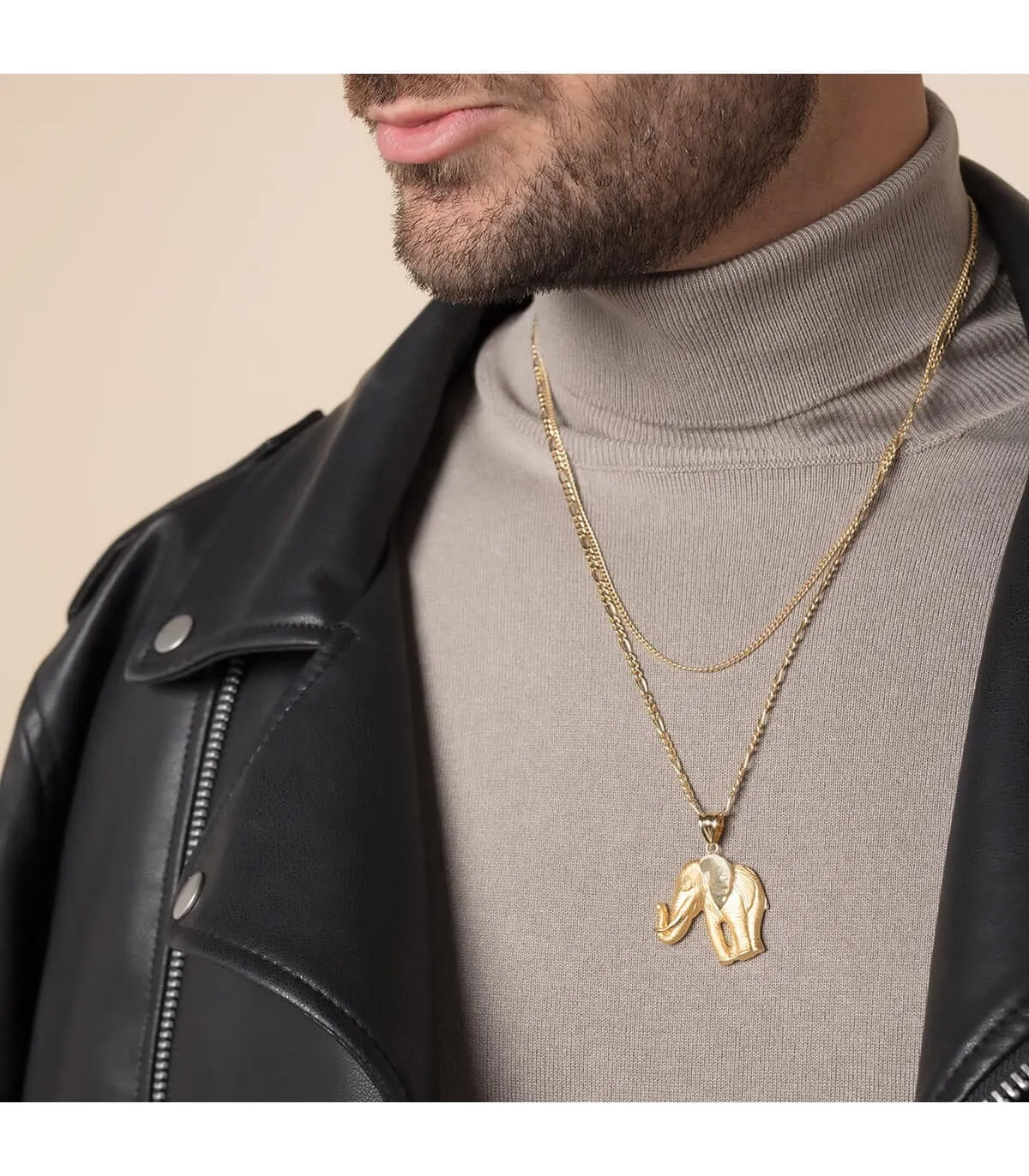 Pendentif homme Éléphant Or 18K