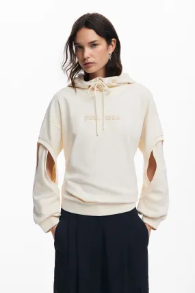 Sudadera oversize abertura mangas